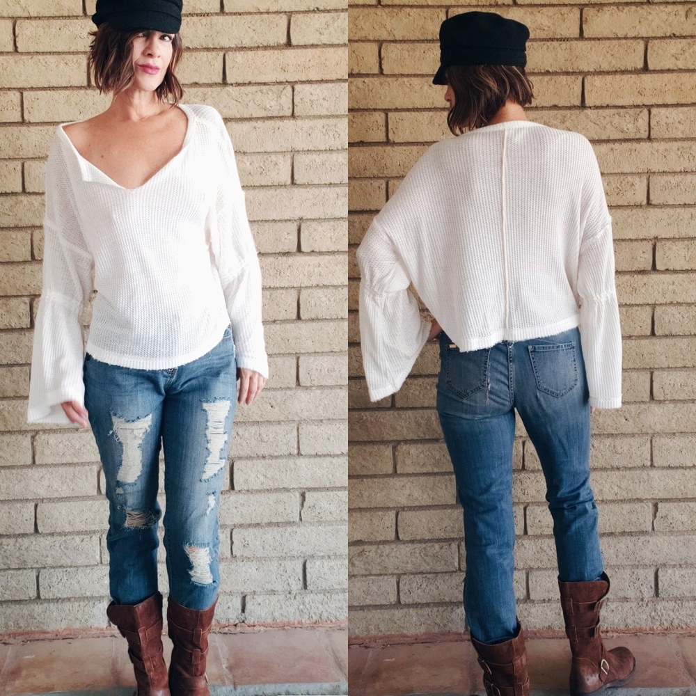 Boho Oversized Thermal Top